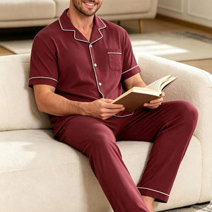 Conjunto de Pijama Clásico para Hombre, Ligero, con Tela Suave, para Descanso Informal y Relajación a la Hora de Dormir - Product Image 3