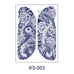 Tatuajes Temporales de <span class=keywords><strong>Flores</strong></span> Herbales Japonesas, Adhesivos Impermeables Ecológicos de Papel para el Cuerpo, Arte Corporal Completo para Hombres y Mujeres, Espalda y <span class=keywords><strong>Brazo</strong></span>, 2 Diseños - Product Image 3