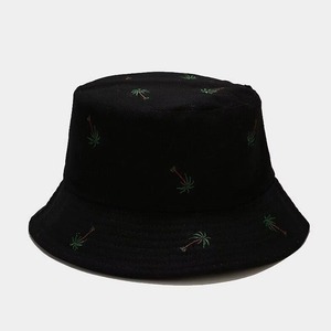 Sombrero de Pescador de Lona de Algodón con Bordado de Palmeras y Patrón Tropical, Ideal para Primavera/Verano, Casual, para la Playa, en Venta Online - Product Image 2