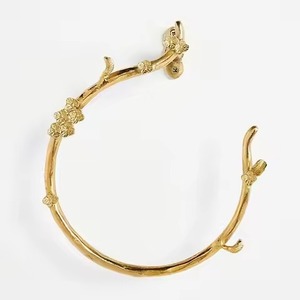 Gold Tone Metal Towel Holder Wall Mounted Curved Rustic Style Storage <b>Rack</b> For Bathroom Towel Holder - Product Image 1