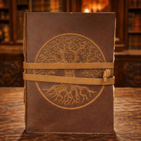 Cuaderno Artesanal Creativo para Mujer, Diseño Único Árbol de la Vida, con Forro de Cuero de Búfalo, Páginas en Blanco