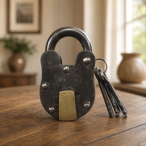 SHUBHAM Vintage Iron Brass Pad <b>Lock</b> Keyed Safety <b>Latch</b> <b>Lock</b> with 3 Keys for Outdoor Door Security - Product Image 4
