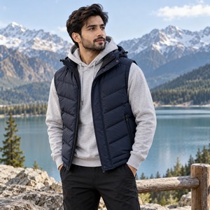 Chaleco acolchado para hombre con aislamiento ligero, relleno cálido, tejido exterior duradero, ajuste cómodo y diseño sin mangas, ideal. - Product Image 1