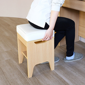 Taburete Moderno de Madera Marrón con Cerradura, Espejo y 0 Estantes, Diseño Minimalista, Muebles para Sala de Estar y Oficina en Casa - Product Image 5