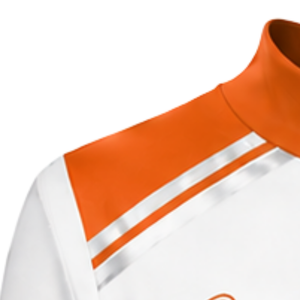Maillot de cheerleading sublimé orange et blanc à manches longues – Tenue de sport athlétique pour l'entraînement, la pratique et les compétitions - Product Image 5
