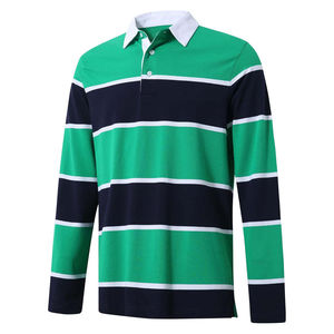 Camisetas de Rugby Clásicas de Manga Larga de Poliéster y Algodón, Logotipo Bordado Personalizado, Estilo Retro con Rayas, Ropa de Equipo de Fútbol para Camisetas Polo - Product Image 6