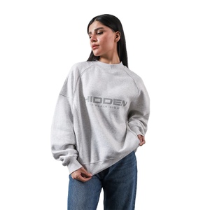 Sudadera de cuello redondo para hombre, de peso pesado, cómoda, de color sólido, personalizable y transpirable. - Product Image 2