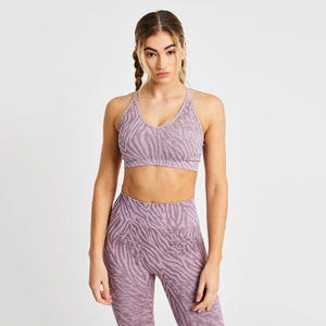 Ensemble de yoga sans couture personnalisé pour femme, imprimé animal, 2 pièces, legging taille haute et brassière de sport, idéal pour la gym et le fitness - Product Image 6
