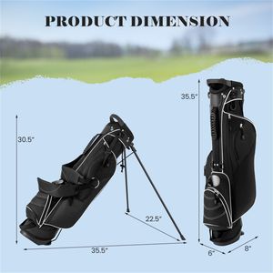 Sacca da Golf Nera con 3 Divisori, in Poliestere Leggero, 4 Tasche con Cerniera, Pronta per il Viaggio - Product Image 3