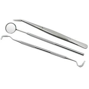 3pcs Manual Stainless Steel <b>Dental</b> Double Head Probe Intraoral Mirror Forceps Oral <b>Cleaning</b> <b>Tools</b> Knurled <b>Dental</b> <b>Cleaning</b> Kit - Product Image 1