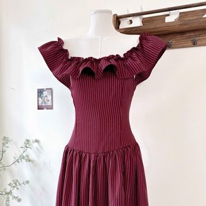 Custom Vintage Mini Bow Spaghetti <b>Strap</b> off Shoulder Woven Daily Natural Waist <b>Dress</b> for OEM Women Summer Wear - Product Image 5