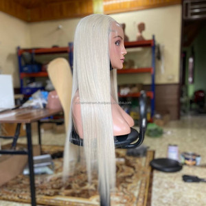 Perruques de cheveux naturels vietnamiens lisses et raides, sans colle, avec dentelle frontale, densité 200%, couleur personnalisable, sans nœuds - Product Image 2