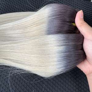 Couleur blonde ombrée 60A avec racine foncée dans un paquet d'extensions de cheveux jusqu'à 30 pouces d'extensions de cheveux vierges crues - Product Image 1