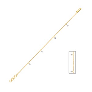 Bracelet à breloques triangulaires en or rose 18 carats pour femmes |   Bracelet chaîne géométrique minimaliste |   Bijoux élégants pour tous les jours |   Cadeau - Product Image 1