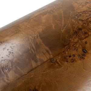 Tavolo Consolle Ovale Nebula da 20 Pollici in Legno di Noce Marrone Medio con Elegante Design a Pilastro - Product Image 6