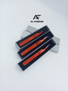 Pinzas para Extensión de Pestañas Recién Llegadas, Recubrimiento en Polvo Rojo, Curvatura Fuerte de 45 y 90 Grados, con Cajas de Cartón - Product Image 6