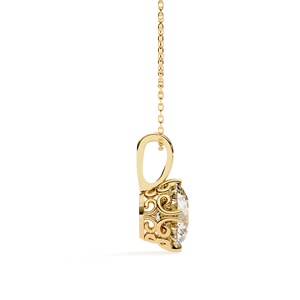 Collar con colgante solitario de diamante cultivado en laboratorio de 2 quilates, corte brillante redondo, con cadena incluida, oro sólido de 18 quilates, joyería para mujer. - Product Image 2