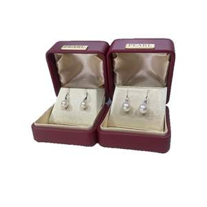 Pendientes de Perlas Akoya de Agua Dulce Naturales de 7-8 mm, con Gancho de Alta Resistencia, Redondos, Impecables y con un Brillo Extremo - Product Image 5