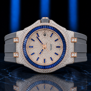 Reloj Cronógrafo Analógico Mecánico ETA de Acero Inoxidable, Diseño Personalizado, Estilo Antiguo, de Lujo, con Diamantes Moissanite de OM GEMS para Hombre - Product Image 5