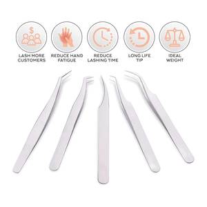 Juego de Pinzas para Pestañas de Acero Inoxidable de Precisión Quirúrgica Morje, Punta Suave de 10 mm de Longitud, Agarre Perfecto para Herramientas de Extensión de Pestañas - Product Image 4