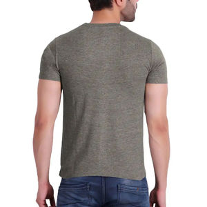 T-shirt à manches courtes pour homme, coupe classique, col rond, couleur unie, jersey de coton, vêtements décontractés, écologique, séchage rapide, respirant, 220g - Product Image 3