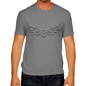   Camiseta de Manga Corta para Hombre con Logotipo R con Alas en Relieve, Corte Regular, Cuello Redondo, Diseño Casual de Punto - Product Image 2