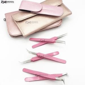 Pinzas para Extensión de Pestañas RMI, Juego de 5 Pinzas de Acero Inoxidable Japonés con Punta Curva y Lisa, Marca OEM, 45 90 - Product Image 4