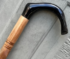 <b>Wooden</b> Walking Cane with Horn <b>Handle</b> Handmade Walking Stick Traditional <b>Wooden</b> Cane Decorative Vintage Style Walking Staff - Product Image 4