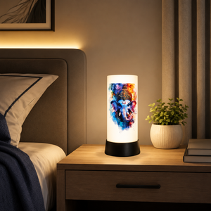 Lord Ganesha <b>LED</b> Table Lamp Spiritual Decorative Night <b>Light</b> Warm Glow Bedside Temple Home Meditation Gift Electric Desk Lamp - Product Image 4