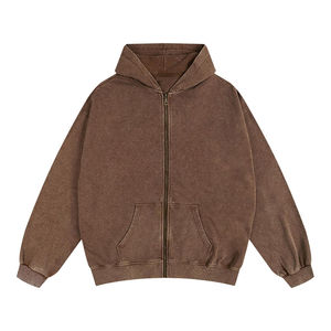 Sweat-shirt à capuche surdimensionné en coton épais French Terry pour homme, style vintage délavé, tie-dye 3D, délavé à l'acide, teint uni, vente en gros 2026 - Product Image 1