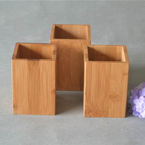 Porte-stylos et porte-crayons en bambou artisanal pour le bureau - Product Image 4