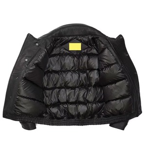 Custom <b>Black</b> V Bomber Jacket Unisex OEM Wholesale Waterproof with Mandarin Collar Front Logo Hooded for Winter Season - Product Image 3