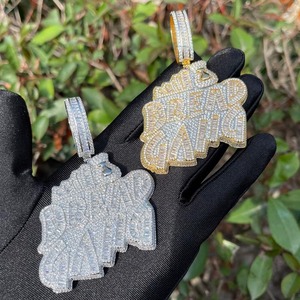 Custom Brilliant Cut Moissanite Letter Name <b>Initial</b> Pendant 18K Gold Plated Sterling Silver Luxury Hip Hop Charms Men's Everyday - Product Image 6