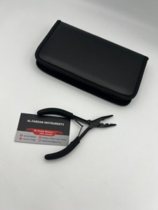 Pince à deux trous pour extensions de cheveux, couleur noir mat avec poignée en caoutchouc, en acier inoxydable, offre de marque privée avec étui en cuir personnalisé - Product Image 2