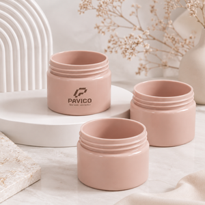 Pot cosmétique rond en PET de 50 ml, rose poudré, à large ouverture, avec couvercle à vis, pour crème de soin de la peau, emballage Pavico - Product Image 6