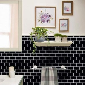 10 Pezzi Piastrelle Autoadesive Antispruzzo 30x30 cm per Pareti di Cucina e Bagno, Facile Installazione - Product Image 1