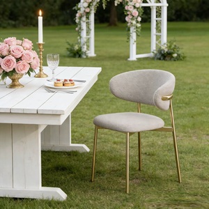 Nuevas Sillas de Comedor y Banquete de Metal Dorado Electrochapado, Estilo Casual, Precio Económico, en Venta - Product Image 2
