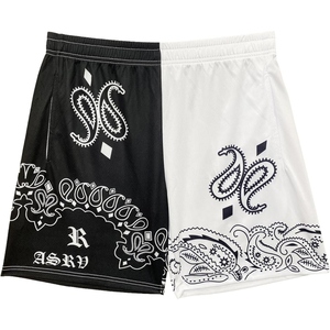 Shorts de basket-ball pour hommes en maille à motif paisley, inspirés des bandanas, respirants, pour la salle de sport et l'entraînement estival - Product Image 6
