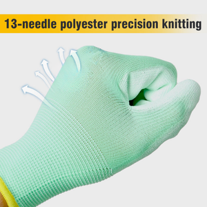 Polyester Knit Nitrile PU Coated Safety <b>Gloves</b> Lightweight Breathable Grip <b>Gloves</b> for Mechanics Garden and Workshop - Product Image 6