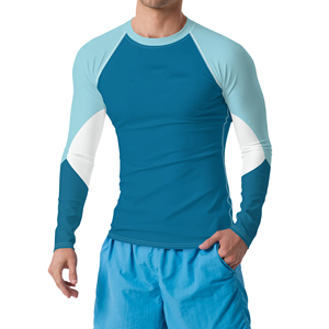 ชุดว่ายน้ำแขนยาวผู้ชาย OEM 100% สแปนเด็กซ์/โพลีเอสเตอร์ พิมพ์ลายโลโก้ตามสั่ง ระบายอากาศได้ดี สีสันสดใส พิมพ์ลายด้วยความร้อน สำหรับผู้ใหญ่ MMA - Product Image 1