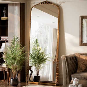 Miroir décoratif de style royal avec cadre en métal finition or, idéal pour la décoration de maison de luxe et les cadeaux, fabriqué en Inde. - Product Image 6