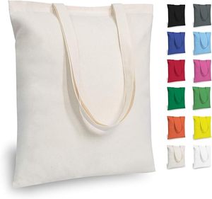 Multicolor Cotton Tote <b>Bag</b> | Long Handle Reusable Shopping Carry <b>Bag</b> | Plain Grocery Retail Promotional Business Gift Tote - Product Image 3