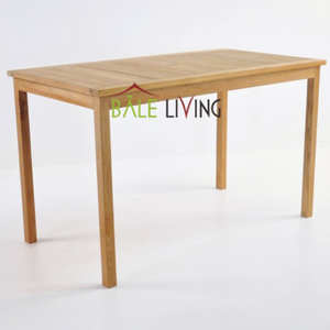 Mesas de Comedor Modernas de Madera de Teca con Acabado Liso, Aptas para Uso en Interiores y Exteriores - Product Image 1