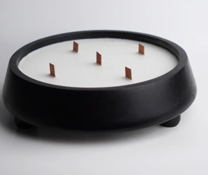 Lanterne ronde en céramique noire faite à la main, avec mèche en bois, résistante à la chaleur, décoration de Noël pour la maison - Product Image 5