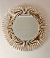 Décoration de la maison moderne personnalisée grand cadre rond en or mat miroir mural suspendu pour salle de bain grand cercle