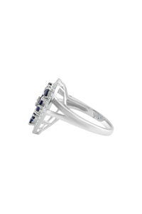Diamond and Blue Sapphier Ring in 92.5 Sterling Silver KLSR-11272 - Product Image 3