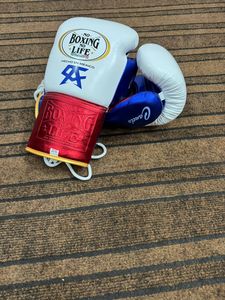 Gants de boxe No Boxing No Life, rouge et or, lacés, pour entraînement, fabriqués au Pakistan, pour adulte, en cuir de vachette respirant, personnalisables. - Product Image 2