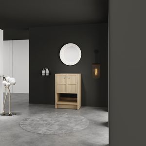 Vanité de salle de bain autoportante en chêne de 24 pouces avec 2 portes à fermeture douce Construction en contreplaqué (vanité uniquement évier non inclus) - Product Image 3