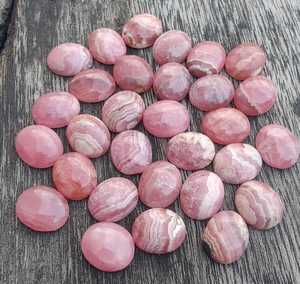 Pierre précieuse naturelle de rhodochrosite ovale cabochon, dos plat, calibrée, pierre en vrac pour la fabrication de bijoux, fournisseur en gros - Product Image 2