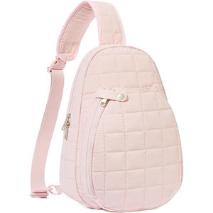 Elegant Pastel Pink Tennis Sling Bag Multi Pocket Athletic <b>Racket</b> Carrier for Professional and Amateur Players - Product Image 2